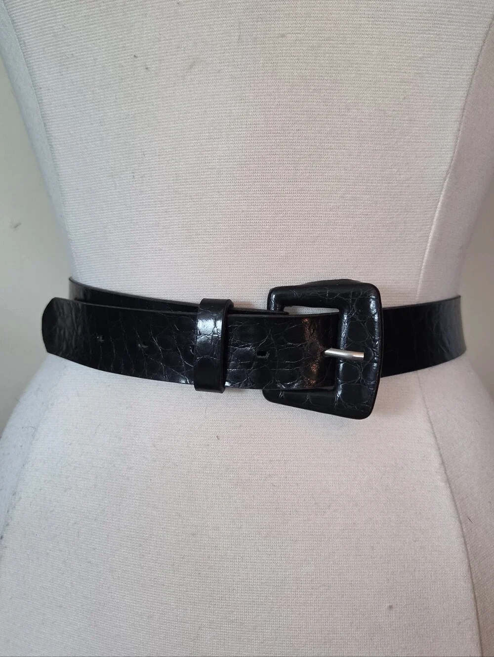 Vintage Crocodile Faux Leather Belt